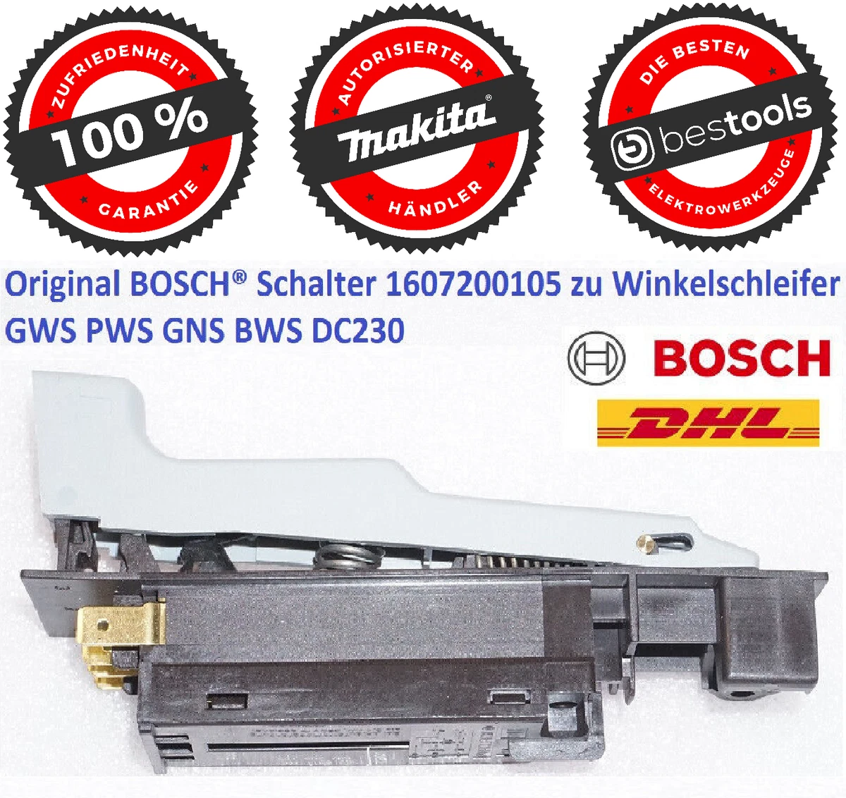 Original BOSCH® Schalter 1607200105 zu Winkelschleifer GWS PWS GNS 