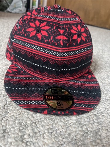 Mütze New Era 59Fifty rot und schwarz Baseball Cap 6 7/8