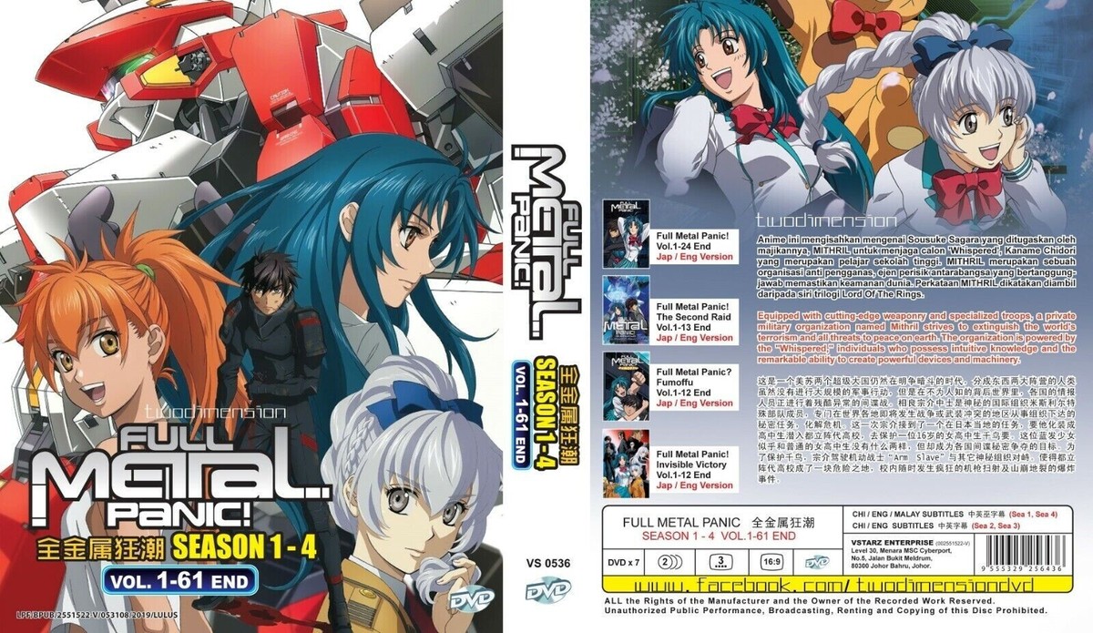 Second Raid Full Metal Panic Netflix ANIME DVD~ENGLISH DUBBED~Full