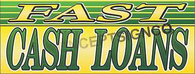 3'X8' FAST CASH LOANS BANNER Signs LARGE Pawn Shop Payday Advance Check Money