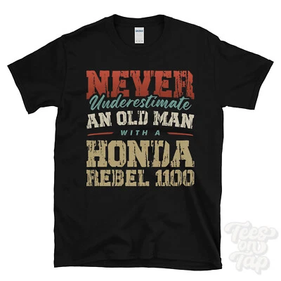 GILDAN CAMISETA DIVERTIDA NUNCA SUBESTIMES A UN VIEJO CON UN HONDA REBEL 1100