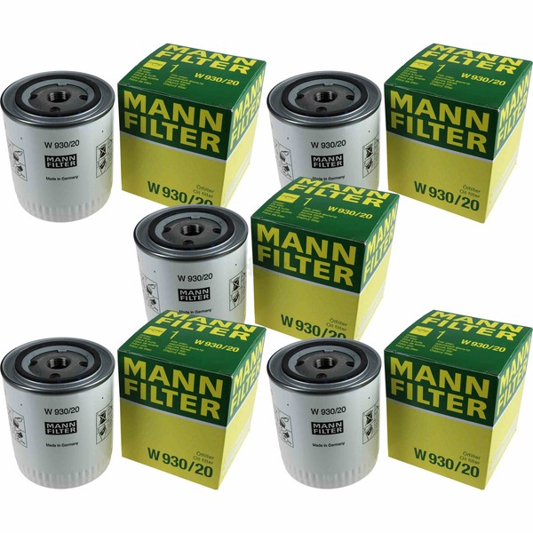 5X Mann-Filter ÖLfilter Oelfilter W 930/20 Oil Filter-image