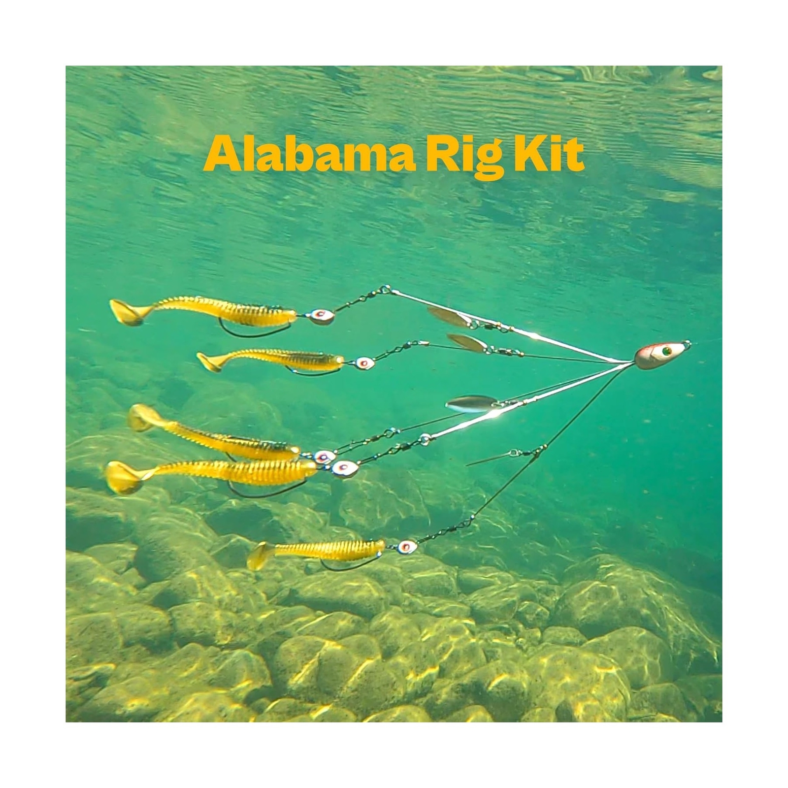Alabama Rig Kit 2 Sets with Jig Heads and Trailers, Umbrella Rig for Stripers... - Image 2