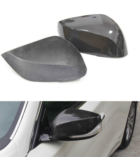 Carbon Fiber Side Mirror Add On Cover Caps Fit For INFINITI Q50 Q70