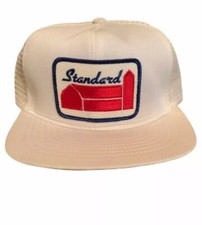 Vintage STANDARD CHEMICAL Patch Snapback Mesh Trucker Hat Advertising Cap White