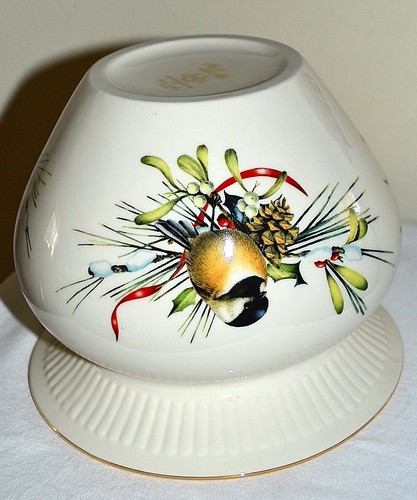 LENOX "Say It With Silk" BIRDS Winter Greetings Catherine McClung Cachepot Vase - Picture 6 of 7