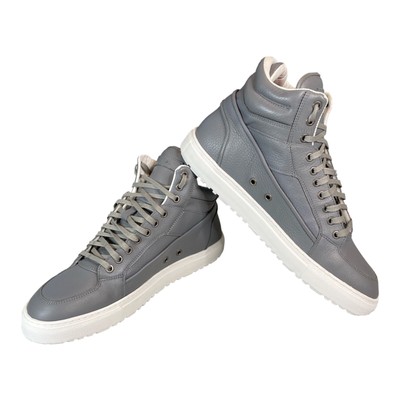 ETQ Mid 2 Grey High Top Handmade Leather Sneaker size 12. Extra bag & shoelaces.