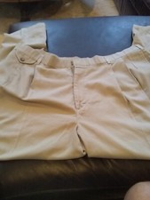 Farah Khaki Pleated Front Pants Trousers Stretch Waist it 40x32 Pockets Vtg