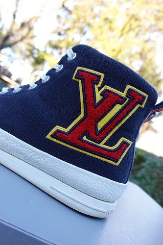 LOUIS VUITTON SHOES 42 shoe sneaker sneakers logo 8 high top navy white red - Bild 12 von 22