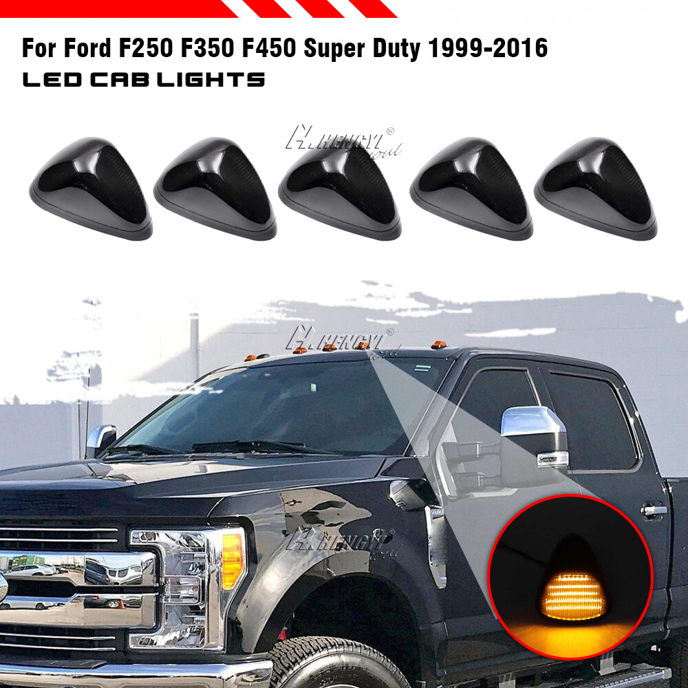 Smoked LED Cab Roof Marker Lights Kit For 1999-2016 Ford F250 F350 F450 Super Duty