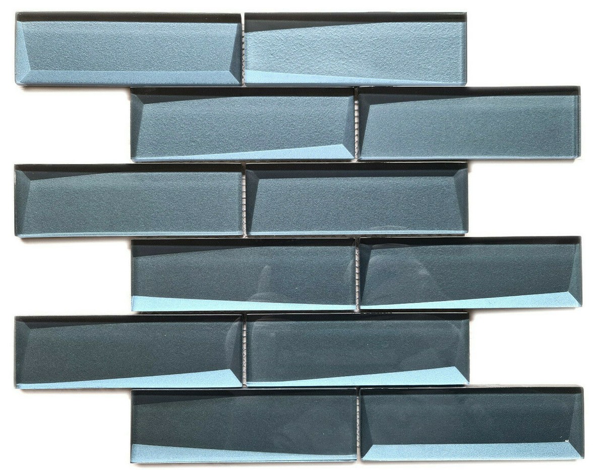 Mosaïque Verre Pâte De Verre Gris Noir - 10 Plaques 286x300mm - Crédence Cuisine SDB