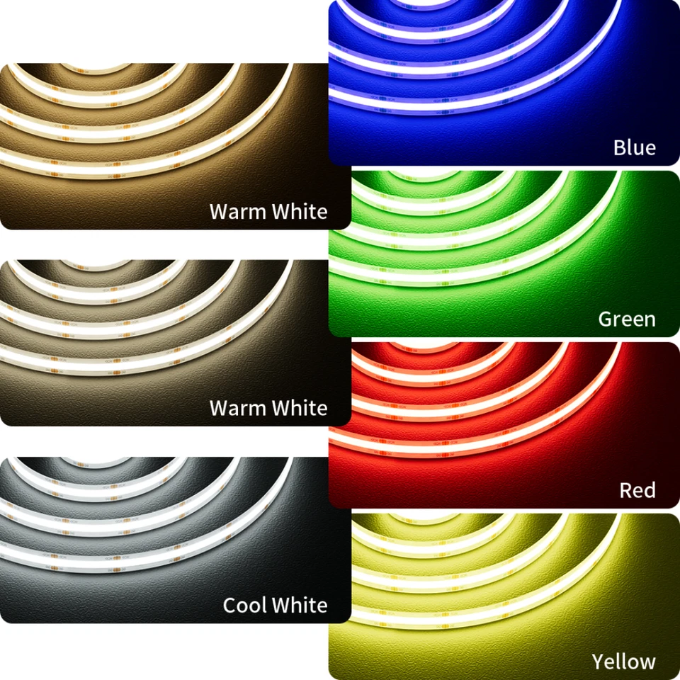 DC12V 24V COB LED Strip High Density 320/480LEDs/m Dimmable Led Lights for Decor - Image 2 of 4