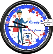 Mailman Postal Worker Best Carrier Gift US Post Office Delivery Sign Wall Clock 