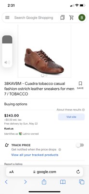 Cuadra tobacco casual fashion ostrich leather sneakers for  display picture 2