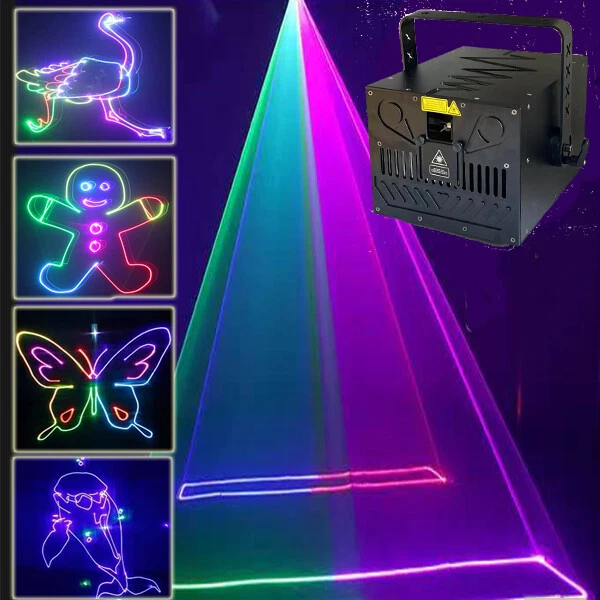 5W 10W RGB ILDA Animation 30K Laser Light Disco DJ Xmas Event Party Stage Light