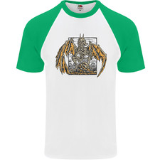 Devil Dragon Skeleton Fantasy Skull Demon Mens S/S Baseball T-Shirt