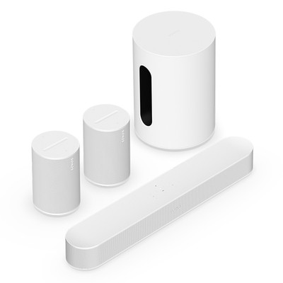 Sonos Beam (Gen 2) Soundbar, Sub Mini, and Pair of Era 100