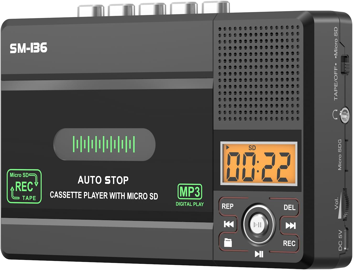 Portable Cassette Tape Player Recorder, Walkman Audio Cassette to Digital via C