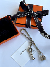 HERMES Charm Silver Chain Keyring Cadena  Key Authentic HERM S