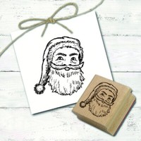 Motivstempel Weihnachtsmann Stempel - Holzstempel Weihnachten 33Mm X 39Mm