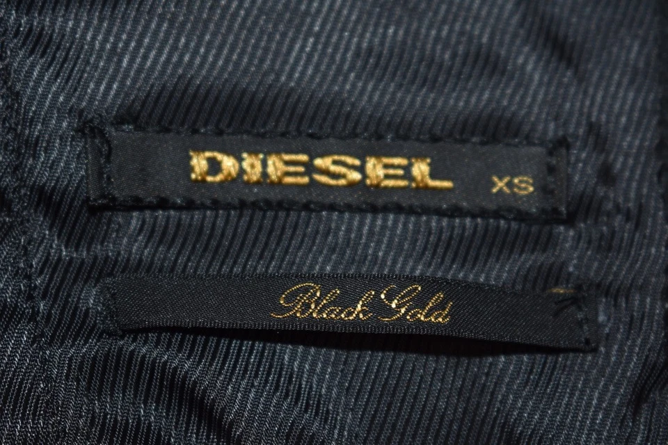 Blazer DIESEL Negro Dorado Algodón Gasa Manga Larga Talla XSpequeño En Oferta mp Foto 3 de 4