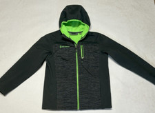 Free Country Boys Jacket Youth XXL 14-16 Black w/Lime Hooded Jacket