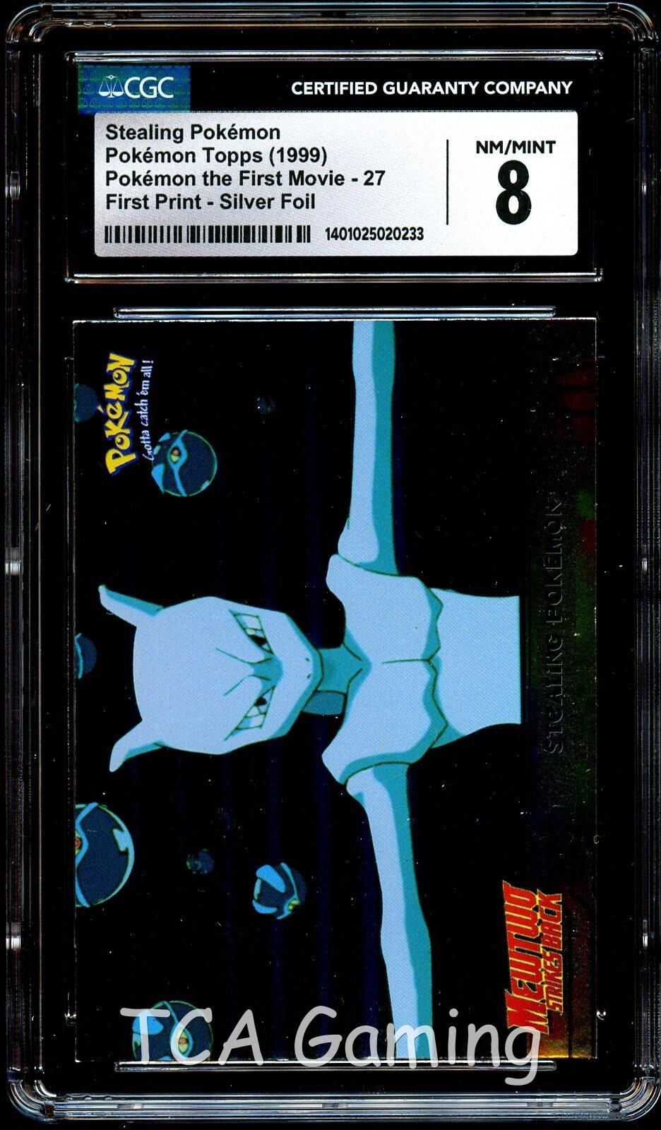 CGC 8 NM-MINT Stealing Pokemon 27 SILVER FOIL First Print BLUE Pokemon Card 233