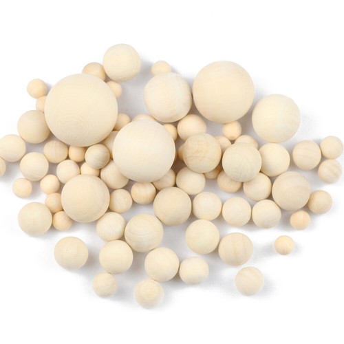 Ø 6mm-90mm Holzkugeln ohne Loch Bastelkugel DIY Naturholz Craft Sphere Supplies - Picture 3 of 9