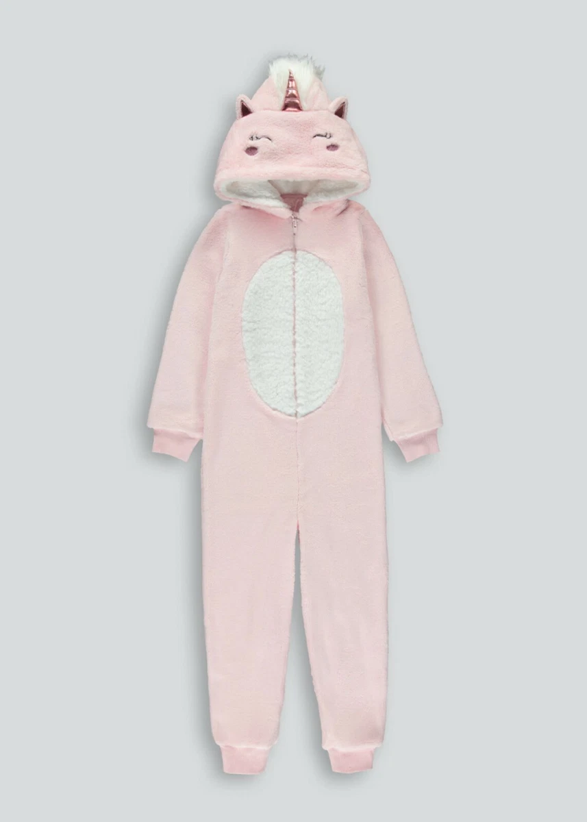 Kids Girls Unicorn Onese one piece Pyjamas Supersoft Fleece 2 5 years Pink