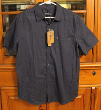 PJ Paul Jones Casual Short Sleeve Button Down Cotton Blend Shirt Men Size M Blue