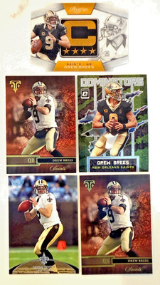 Drew Brees - Lot of 5 Football Cards from Topps & Panini