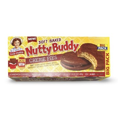 Little Debbie Nutty Buddy Peanut Butter Cookie Cream Pies, Family Pack