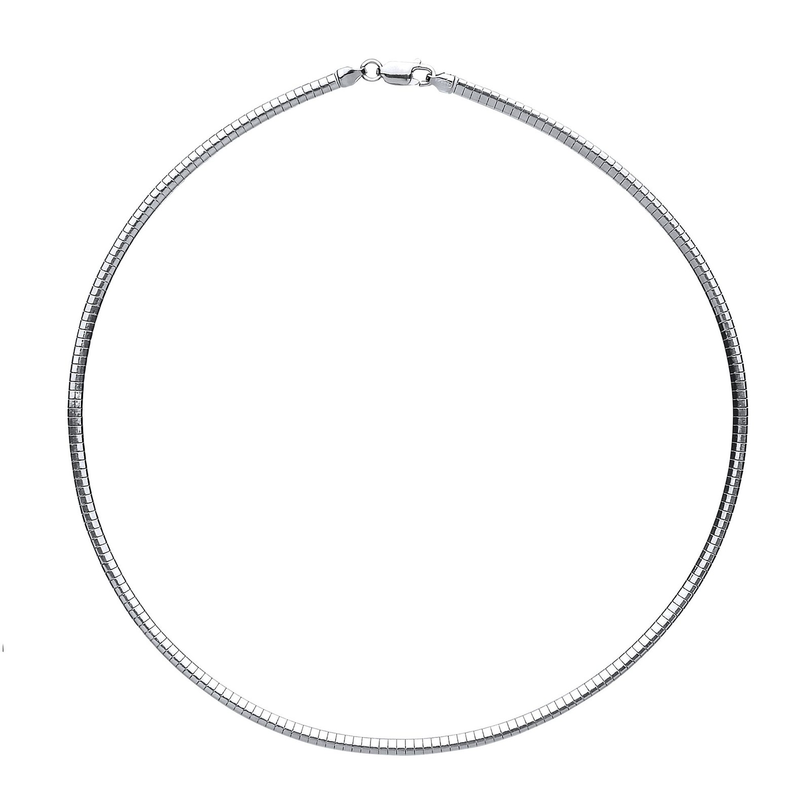 "Silver Jewelco London Snake Omega Chain Choker Collarette Necklace 3.2mm 16\""