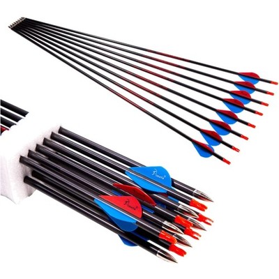 Archery Carbon Arrow 28 29 30 inch 300 340 350 400 Spine Practice Hunting Arr...