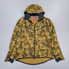 Nike Tech Fleece Hoodie Mens Medium Khaki Green Camo Full Zip 835866 347