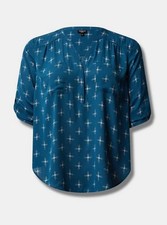  6 Torrid Size 6 Harper 3/4 Sleeve Pullover Blouse