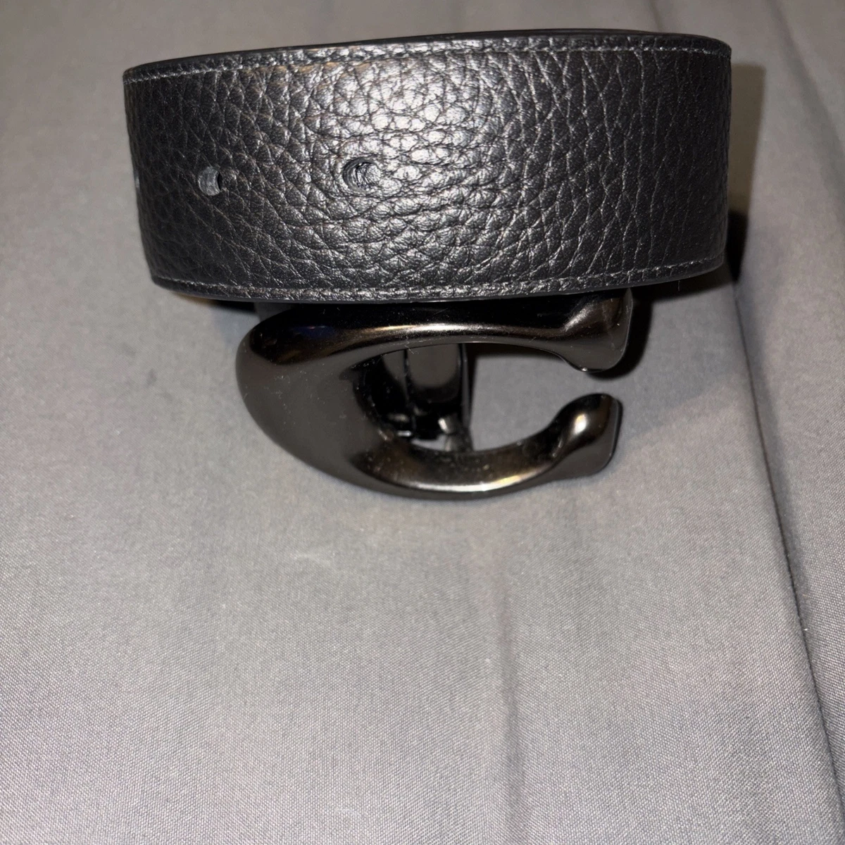 Coach Black  Calf Skin Leather Dress Belt Silver Tone Buckle Coach Belt products for sale | eBay main image 4