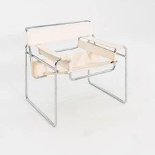 C. 1968 Wassily B3 Lounge Chair by Marcel Breuer for Knoll/Gavina in Off-White