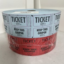 Roll Of 2000 Raffle Tickets 50/50 Double Stub Ticket Roll Event Ticket Lot of 2