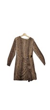 Michael Michael Kors Vintage Leopard Print With Buckle Draped Dress Mob Wife