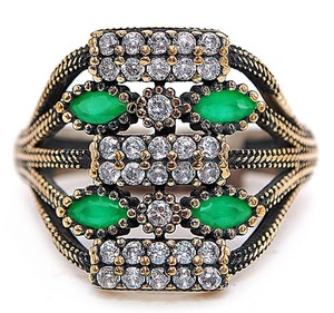 Ottoman 2CT Heat Treated Green Tourmaline 925 Sterling Silver Ring Sz 9 H1-8