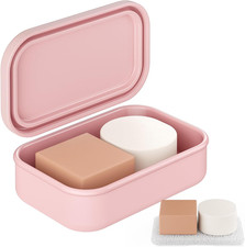 Solid Shampoo Bar Holder, Large Leakproof Travel Soap Case, Silicone Soap Box wi