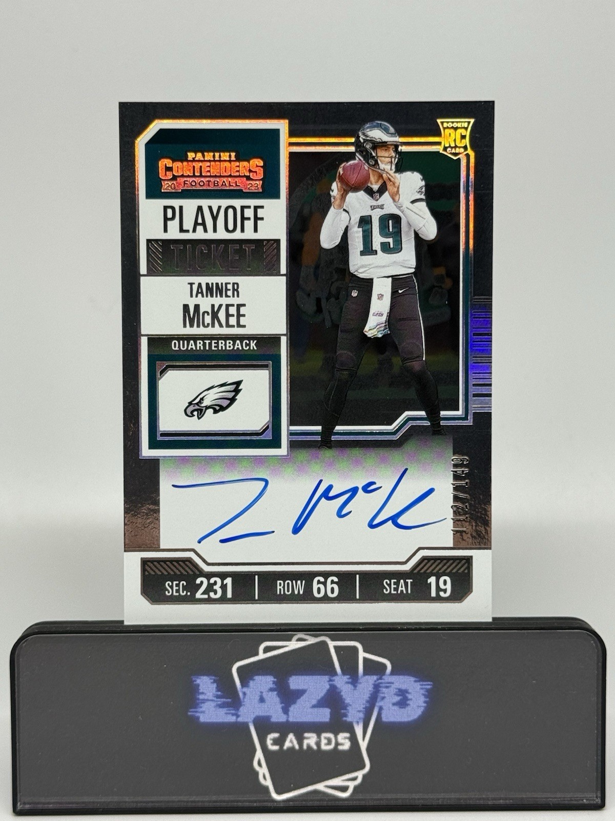2023 Panini Contenders Tanner McKee Auto Playoff Ticket /149 Rookie RC #135