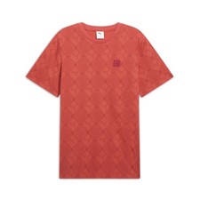PUMA Essentials Logomania Graphic Crew Neck Short Sleeve T-Shirt Mens Red Casual