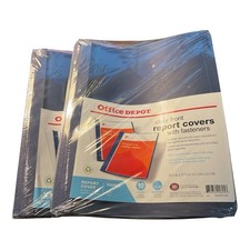 Office Depot Clear Front Report Covers with 3 Metal Fasteners 20 Pack New