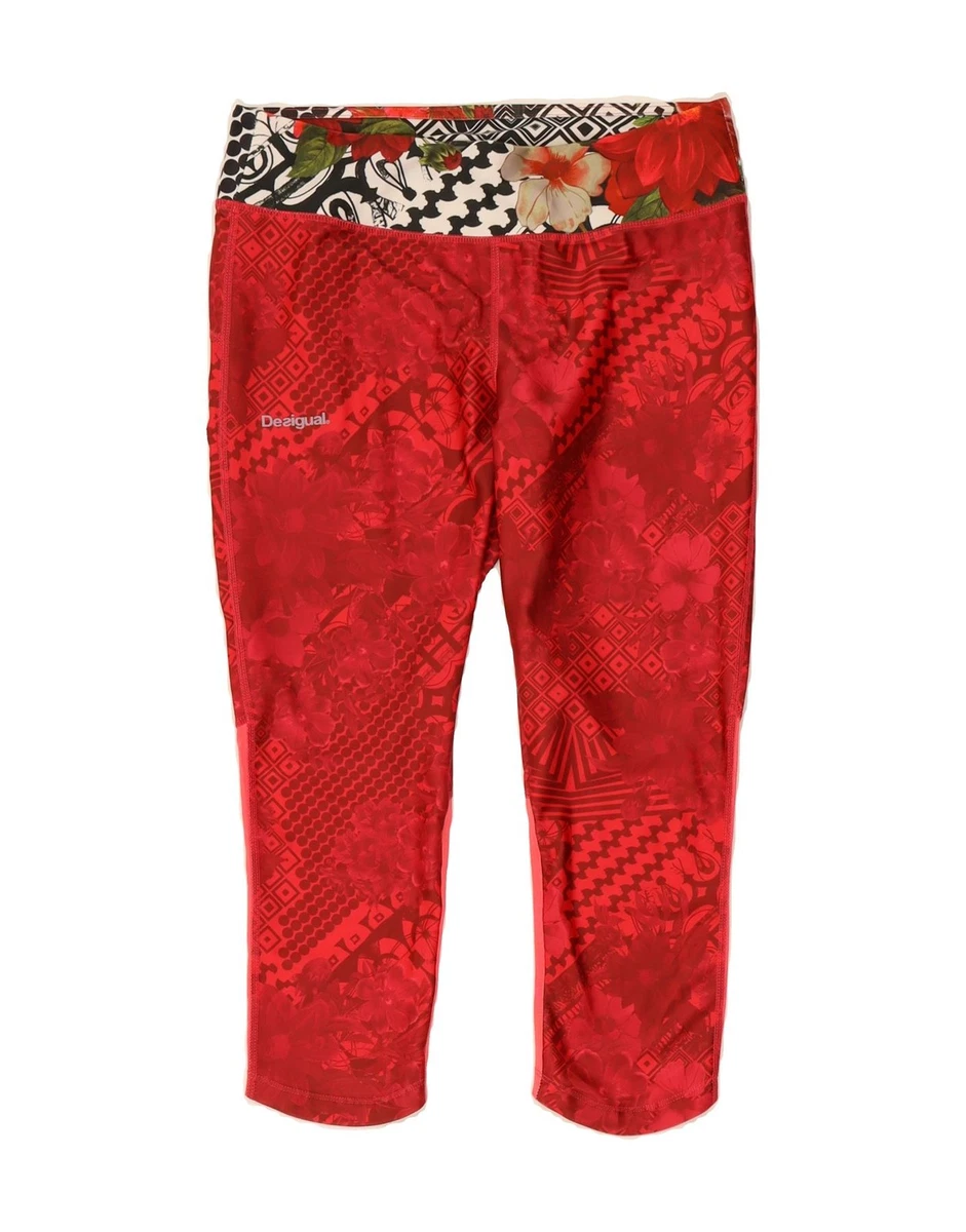 Leggings Desigual Calix 21WWKK20 | Pannello In Pizzo E Fantasia Floreale, Nero, Vita Alta Con Tasca