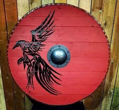 24'' Medieval Viking Shield Phoenix Best Wooden Round Shield Gift