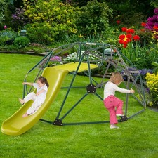 8' Climbing Dome w/ Slide Outdoor Kids Jungle Gym Dome Climber Play Set