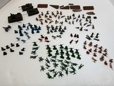 HUGE 100 Pc Vintage Army Men Lot - 54mm 2" - Marx STALIN TANK, Walls  Cannon