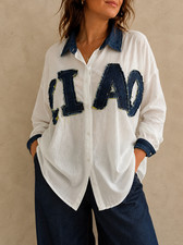Oversize Bluse Damen Jeansmix CIAO Hemd  Longbluse curvy L-XXL